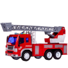 Машинка Abtoys Спецтехника Пожарная машина с серой лестницей, инерционная, свет и звук 1:16