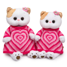 Мягкая игрушка BUDI BASA Кошка Ли-Ли в вязаном платье с сердцем 24 см