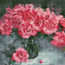 Набор для творчества Белоснежка Алмазная мозаика на подрамнике Розовые пионы 30*30 см