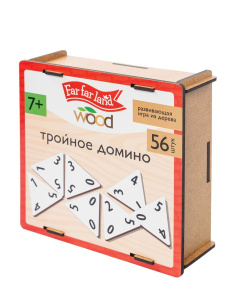 Десятое королевство Домино деревянное Тройное домино 56 фишек