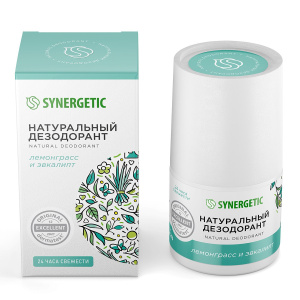 SYNERGETIC Дезодорант натуральный. Лемонграсс - эвкалип 50мл