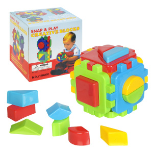 Игрушка для малышей. Кубик развивающий, в наборе 18 деталей, 11х11х10,50 см