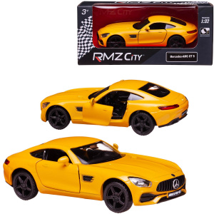 Машинка металлическая Uni-Fortune RMZ City серия 1:32 Mercedes-Benz GT S AMG 2018, цвет желтый, двери открываются Машинка металлическая Uni-Fortune RMZ City серия 1:32 Mercedes-Benz GT S AMG 2018, цвет желтый, двери открываются