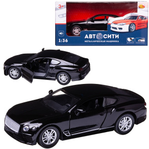 Машинка металлическая Abtoys АвтоСити 1:36 Седан купе инерционный с открывающими передними дверцами черный свет звук Машинка металлическая Abtoys АвтоСити 1:36 Седан купе инерционный с открывающими передними дверцами черный свет звук