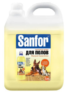 SANFOR Средство для мытья полов УЛЬТРА БЛЕСК "ZOO эксперт Когда в доме собака", 5л
