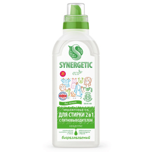 SYNERGETIC Гель для стирки 2в1, с пятновыводителем 0,75л