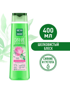 Чистая Линия Nature Plus Шампунь Сияние и густота волос Шелковый Блеск для окрашенных волос 400мл