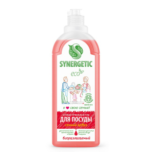 SYNERGETIC Гель для мытья посуды "Сочный арбуз" антибактериальный, биоразлагаемый, 1л