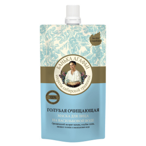 Банька Агафьи Маска для лица Голубая очищающая 100мл