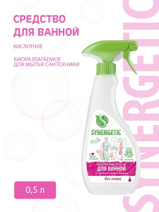 SYNERGETIC Средство Для ванной кислотное, биоразлагаемое для мытья сантехники, 0,5л