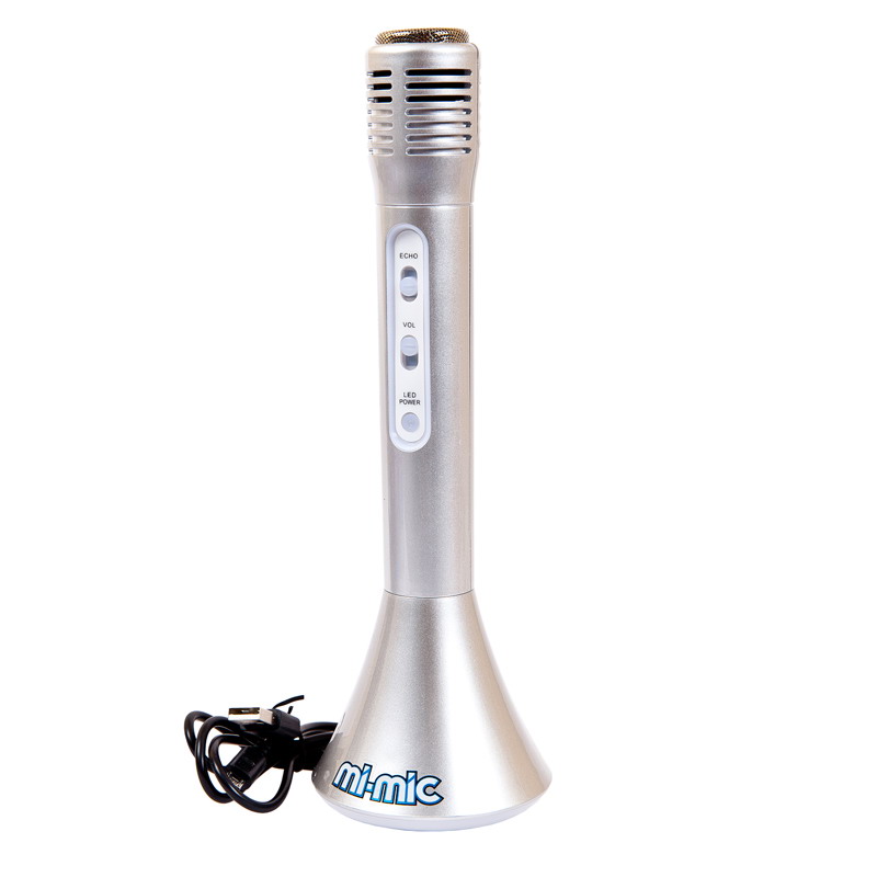 Микрофон детский ABtoys Mi-Mic "Звезда караоке", со встроенным динамиком, серебряного цвета