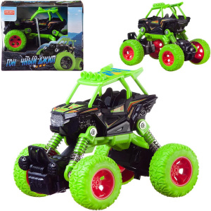 Машинка Junfa Джип "Автомаркет" инерционная, зеленая, 14х10х11,5см