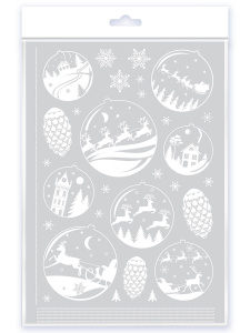 Новый год Декоративные наклейки. Статические. Ёлочные шары (30х45 см)