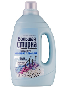 БОЛЬШАЯ СТИРКА Гель для стирки Универсальный для цветных и белых тканей 1,2л