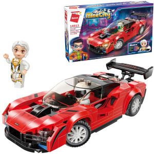 Конструктор Qman серия MineCity Гоночная машина красная, 198 деталей