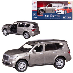 Машинка металлическая Abtoys АвтоСити 1:36 Кроссовер семейный инерционный с открывающими передними дверцами серебристый свет звук Машинка металлическая Abtoys АвтоСити 1:36 Кроссовер семейный инерционный с открывающими передними дверцами серебристый свет звук