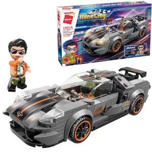 Конструктор Qman серия MineCity Гоночная машина серая 197 деталей