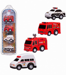 Junfa Машинки Автомаркет 4 штуки, инерционные вид1