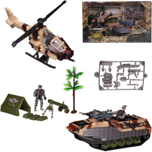 Игровой набор ABtoys Боевая сила. Военная техника с катером, лодкой, фигуркой и аксессуарами, 7 предметов