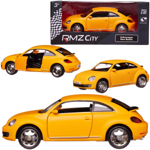Машина металлическая RMZ City серия 1:32 Volkswagen New Beetle 2012, желтый матовый цвет, двери открываются Машина металлическая RMZ City серия 1:32 Volkswagen New Beetle 2012, желтый матовый цвет, двери открываются