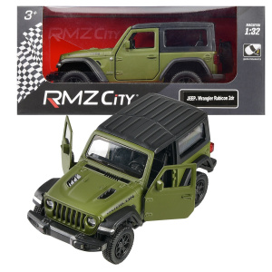 Машина металлическая RMZ City серия 1:32 Jeep Rubicon 2021 закрытый верх, инерционный механизм, зеленый матовый цвет, двери открываются. Машина металлическая RMZ City серия 1:32 Jeep Rubicon 2021 закрытый верх, инерционный механизм, зеленый матовый цвет, двери открываются.