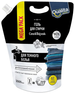 QUALITA Гель для стирки темного белья дой-пак 3000мл