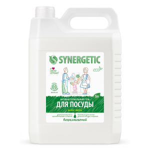 SYNERGETIC Гель для мытья посуды "Алоэ-Вера" антибактериальный, биоразлагаемый, 5л