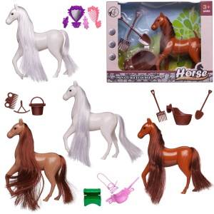 Игровой набор Junfa Лошадка с предметами ухода 4 цвета Игровой набор Junfa Лошадка с предметами ухода 4 цвета