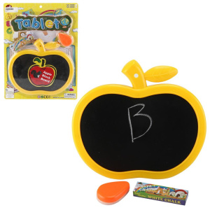 Доска меловая "Яблоко" с губкой стирателем, два цвета в ассортименте
