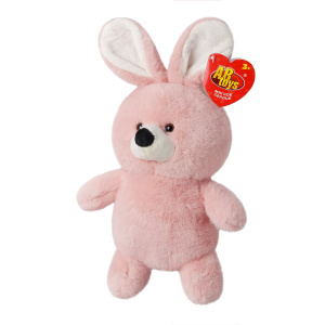 Мягкая игрушка ABtoys Флэтси Кролик розовый, 24 см.