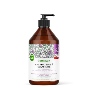 SYNERGETIC Натуральный шампунь и бальзам "Экстрамягкий для ежедневного ухода" 2в1, бессульфатный, 750мл