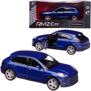 Машина металлическая RMZ City серия 1:32 Porsche Macan S 2019, инерционная, цвет синий, двери открываются Машина металлическая RMZ City серия 1:32 Porsche Macan S 2019, инерционная, цвет синий, двери открываются