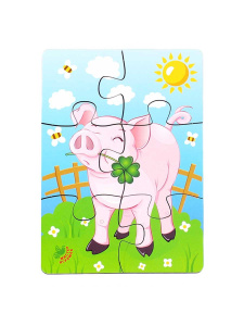 Пазл 6 Счастливый поросёнок