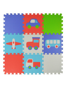 Forest kids. Игровой коврик пазл Transport 9 деталей 30х30х1,5 см