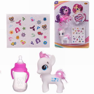 Игровой набор Abtoys Моя лошадка Пони-единорог белая с бутылочкой-поильником и наклейкам СИМВОЛ ГОДА 2026 Игровой набор Abtoys Моя лошадка Пони-единорог белая с бутылочкой-поильником и наклейкам СИМВОЛ ГОДА 2026
