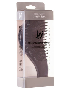 Lei Расческа массажная, тизер с ручкой, черная 067