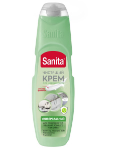 SANITA Крем чистящий Универсальный для ванной и кухни Зеленый чай и лайм 600 г