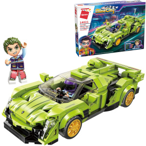 Конструктор Qman серия MineCity Гоночная машина зеленая 292 детали