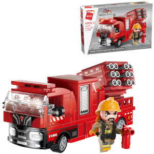 Конструктор Qman серия MineCity Пожарная машина с водной установкой 130 деталей