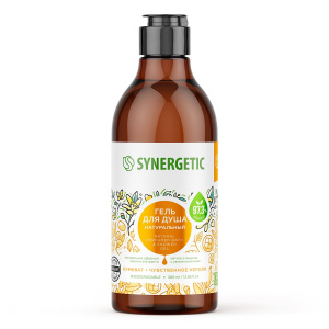 SYNERGETIC Натуральный гель для душа "Кумкват и чувственное нероли", биоразлагаемый, 380мл