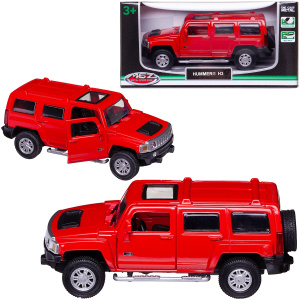 Машинка металлическая MSZ серия 1:43 Hummer H3, цвет красный, инерционный механизм, двери открываются Машинка металлическая MSZ серия 1:43 Hummer H3, цвет красный, инерционный механизм, двери открываются