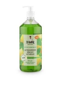 Рецепты бабушки Агафьи Мыло жидкое домашнее Агафьи Мятно-лимонное 1л