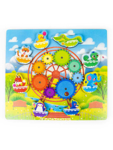 Развивающая игрушка Мастер Игрушек Карусель, с шестеренками и липучками