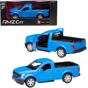Машина металлическая RMZ City серия 1:32 Ford F150 2018, синий матовый цвет, двери открываются Машина металлическая RMZ City серия 1:32 Ford F150 2018, синий матовый цвет, двери открываются