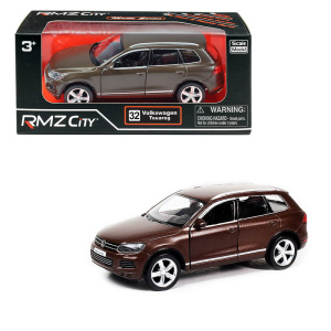 Машинка металлическая Uni-Fortune RMZ City серия 1:32 Volkswagen Touareg, инерционная, коричневый матовый цвет, двери открываются