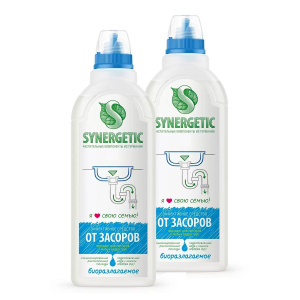 SYNERGETIC Средство от засоров 1л 2 шт