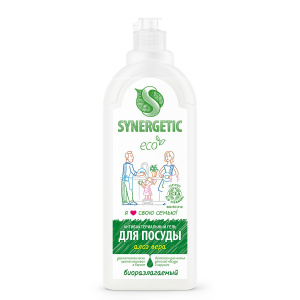SYNERGETIC Гель для мытья посуды "Алоэ-Вера", антибактериальный, биоразлагаемый, 1л