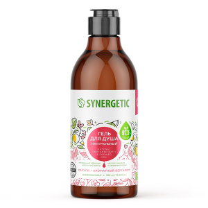 SYNERGETIC Натуральный гель для душа "Пачули и ароматный бергамот", биоразлагаемый 380мл