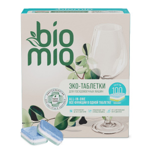 BioMio Таблетки для п/м All-in-One, эвкалипт 100шт