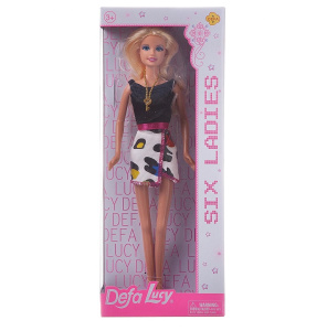 Кукла Defa Lucy Модная подружка в платье (черный верх, белая юбка с абстрактным принтом) 29 см Кукла Defa Lucy Модная подружка в платье (черный верх, белая юбка с абстрактным принтом) 29 см